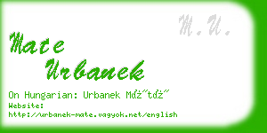 mate urbanek business card